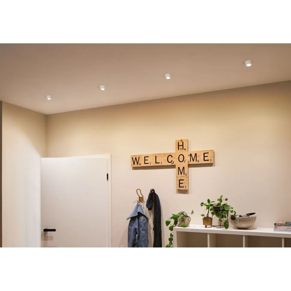 Upotettava LED-valaisinsarja Paulmann, Gil Coin, 3 valaisinta, IP44, Ø68mm, 3x6W, 3x470lm, 2700K, himmennettävä, valkoinen/kulta