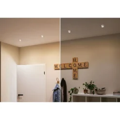 Upotettava LED-valaisinsarja Paulmann, Gil Coin, 3 valaisinta, IP44, Ø68mm, 3x6W, 3x470lm, 2700K, himmennettävä, valkoinen/kulta