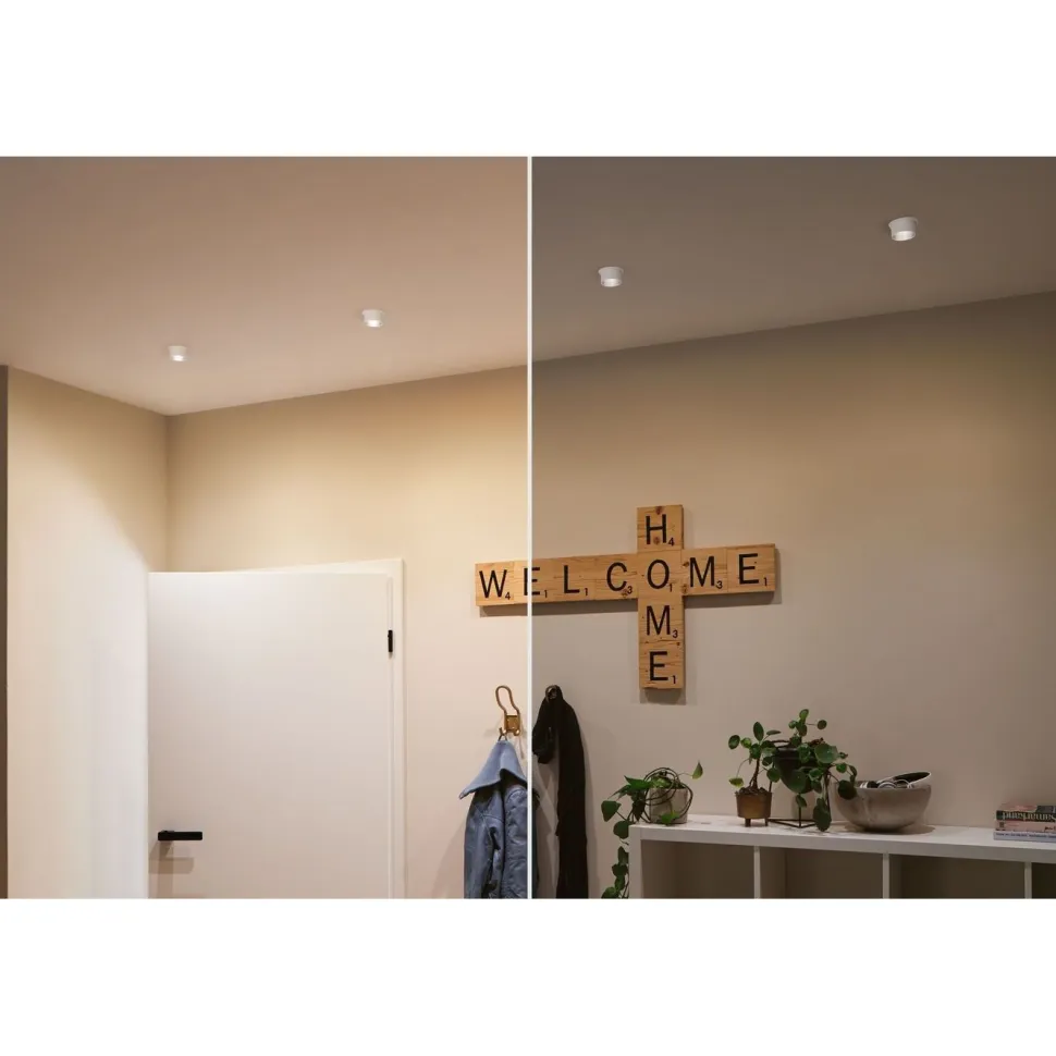 Upotettava LED-valaisinsarja Paulmann, Gil Coin, 3 valaisinta, IP44, Ø68mm, 3x6W, 3x470lm, 2700K, himmennettävä, valkoinen/kulta