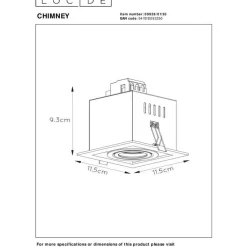 Upotettava valaisin Lucide Chimney, 1xGU10, musta