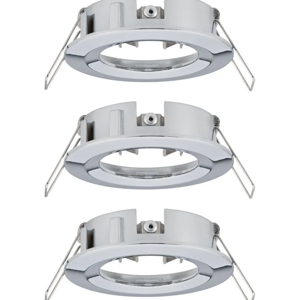 Upotettava valaisin Paulmann Choose, IP44, 3kpl, Ø78mm, max.3x10W, himmennettävä, kromi