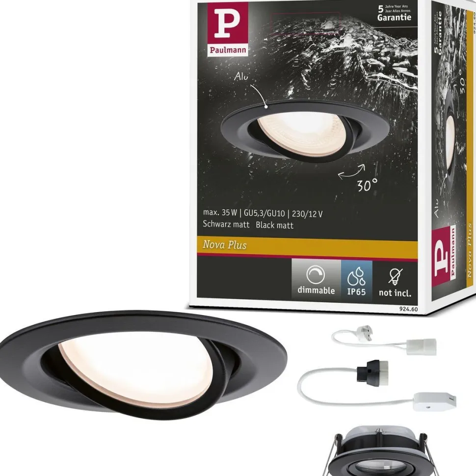 Upotettava valaisin Paulmann Nova Plus, IP65, Ø93mm, GU5.3/GU10, max.35W, 230/12V, himmennettävä, mattavalkoinen/kromi