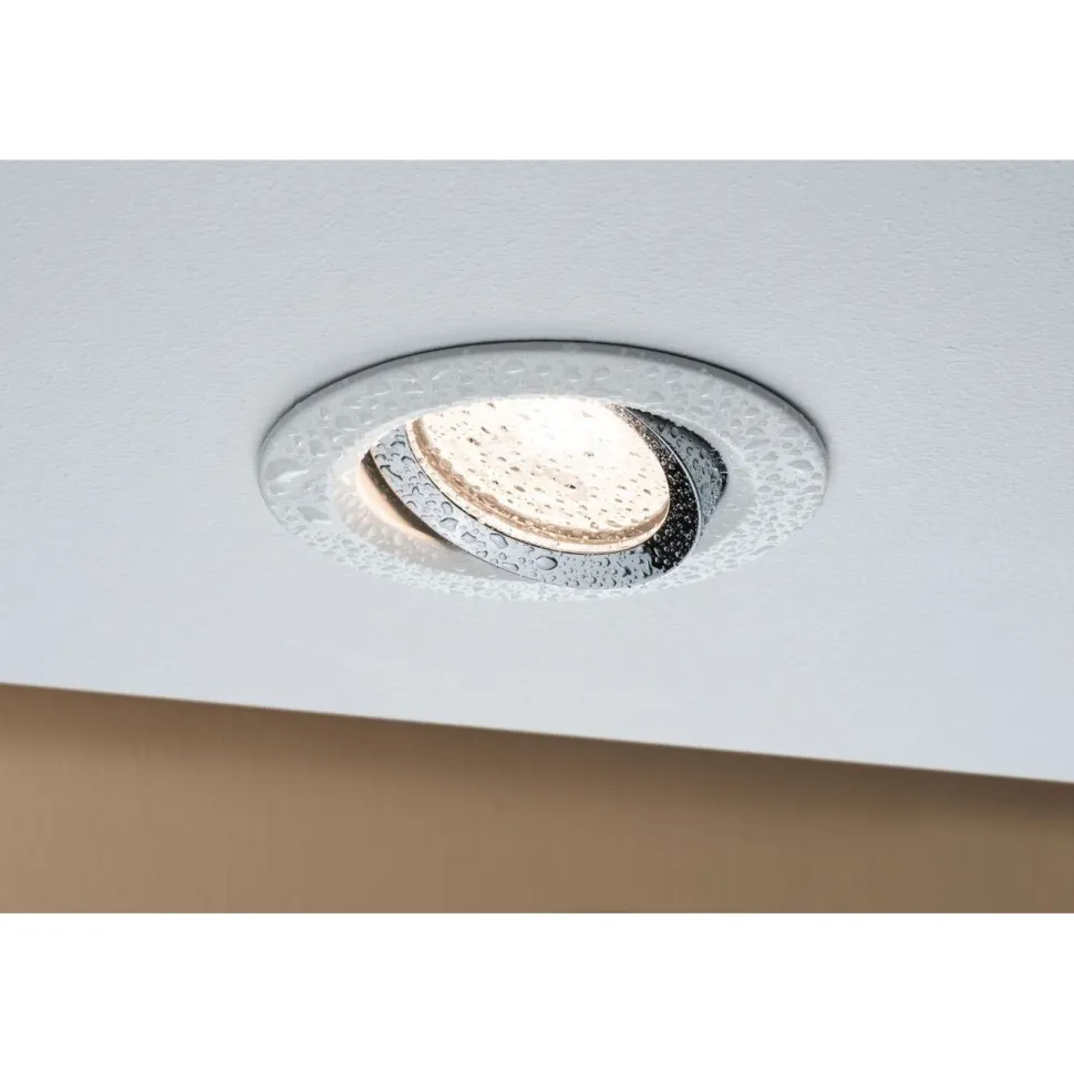 Upotettava valaisin Paulmann Nova Plus, IP65, Ø93mm, GU5.3/GU10, max.35W, 230/12V, himmennettävä, mattavalkoinen/kromi