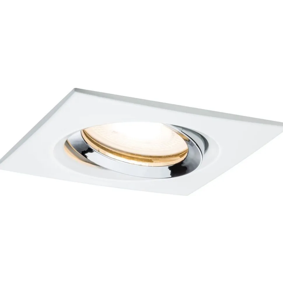 Upotettava valaisin Paulmann Nova Plus, IP65, 93x93mm, GU5.3/GU10, max.35W, 230/12V, himmennettävä, mattavalkoinen/kromi