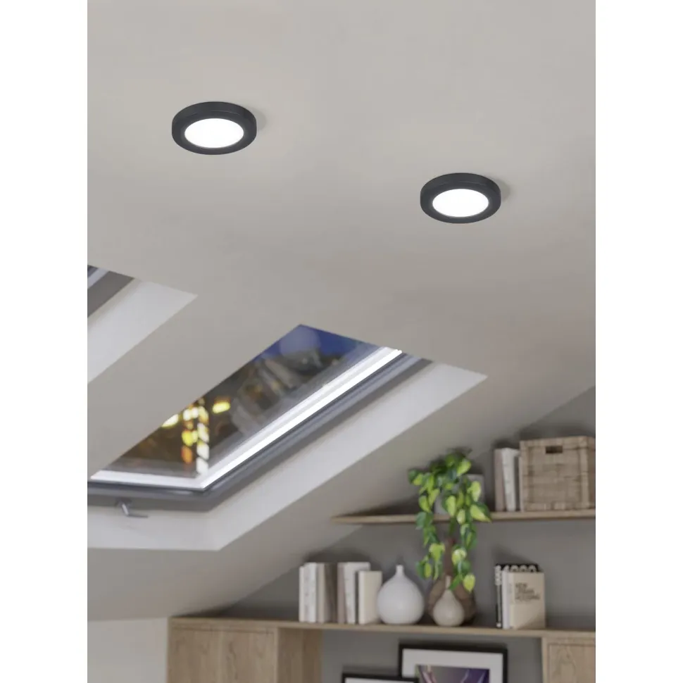 Uppovalaisin Eglo Fueva flex, Ø11.7cm, LED, 5.5W, 4000K, IP20, musta
