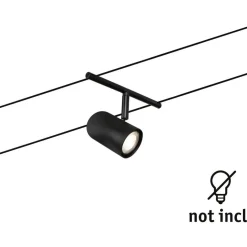Vaijerivalaisin Paulmann CorDuo Cup, GU5.3, 12V, mattamusta/kromi