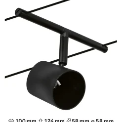 Vaijerivalaisin Paulmann CorDuo Cup, GU5.3, 12V, mattamusta/kromi