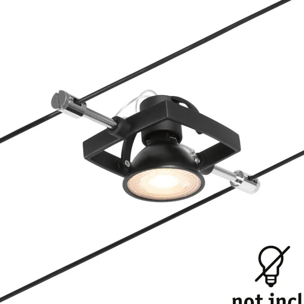 Vaijerivalaisin Paulmann CorDuo Mac II, GU5.3, 12V, mattamusta