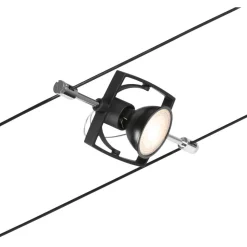 Vaijerivalaisin Paulmann CorDuo Mac II, GU5.3, 12V, mattamusta