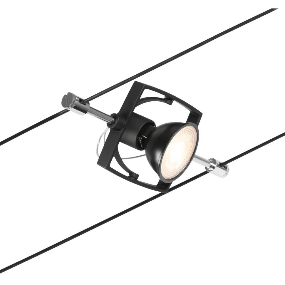 Vaijerivalaisin Paulmann CorDuo Mac II, GU5.3, 12V, mattamusta