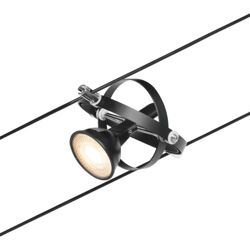 Vaijerivalaisin Paulmann CorDuo Cardan, GU5.3, 12V, mattamusta