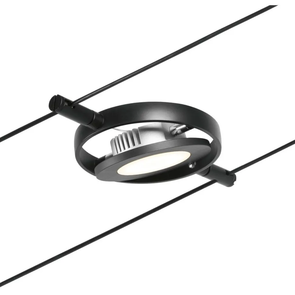 Vaijerivalaisin Paulmann CorDuo RoundMac, 200lm, 4.5W, 3000K, 12V, mattamusta/kromi