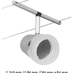 Vaijerivalaisin Paulmann CorDuo Cone, GU5.3, 12V, mattakromi/kromi