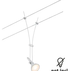 Vaijerivalaisin Paulmann CorDuo Comet, GU5.3, 12V, himmennettävä, mattakromi