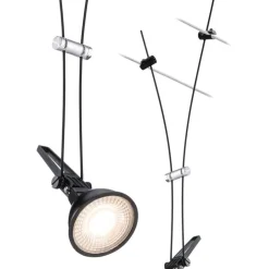 Vaijerivalaisin Paulmann CorDuo Comet, GU5.3, 12V, himmennettävä, mattakromi