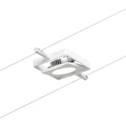 Vaijerivalaisinsetti Paulmann CorDuo MacLED, 3000K, 230/12V, 5 valaisinta, valkoinen/kromi
