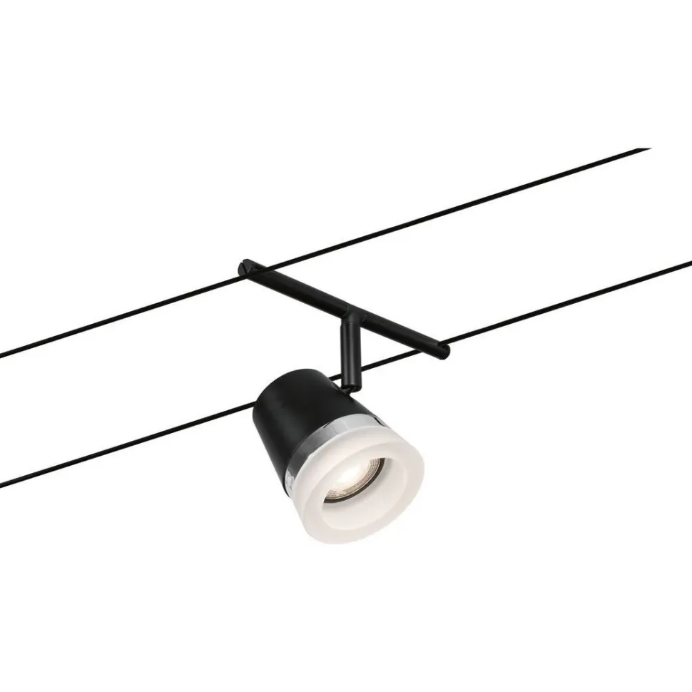 Vaijerivalaisinsetti Paulmann CorDuo Cone, GU5.3, 230/12V, 5-osainen, mattamusta/kromi