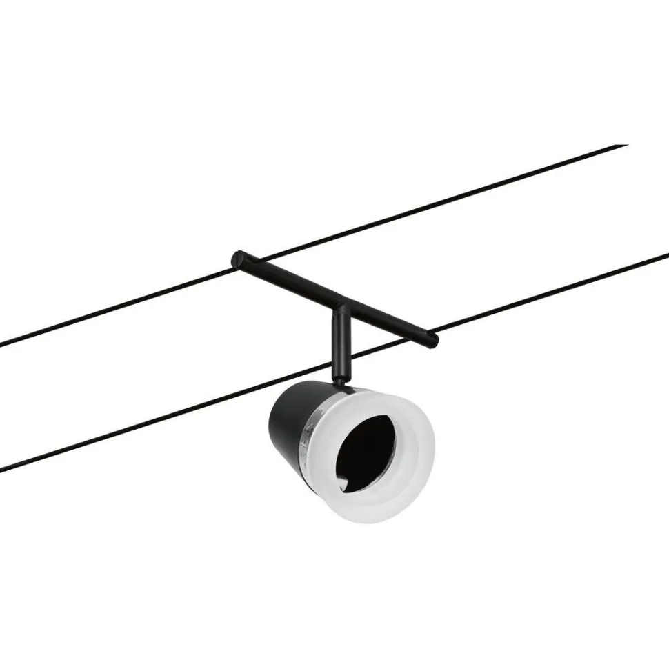 Vaijerivalaisinsetti Paulmann CorDuo Cone, GU5.3, 230/12V, 5-osainen, mattamusta/kromi