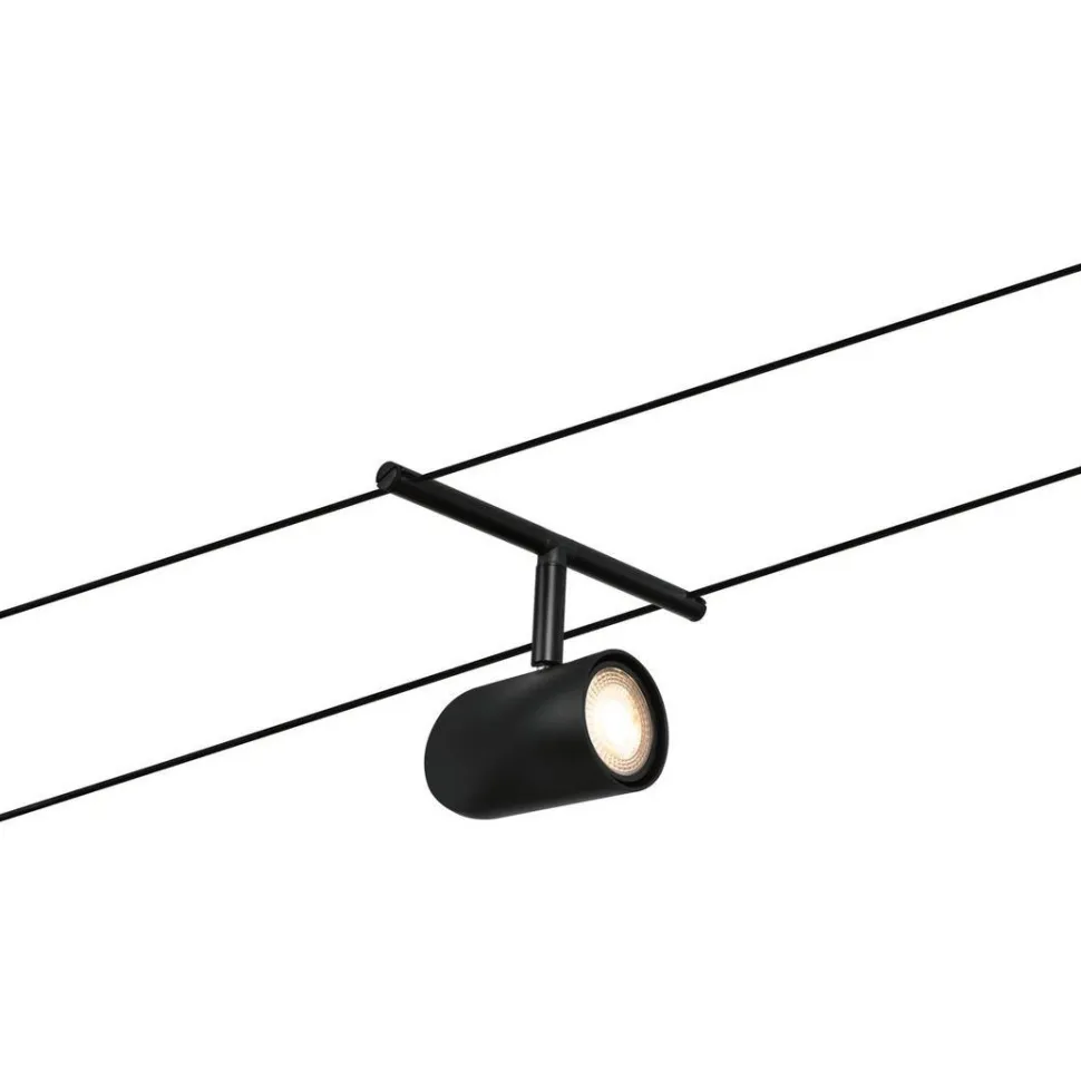 Vaijerivalaisinsetti Paulmann CorDuo Cup, GU5.3, 230/12V, 5-osainen, mattamusta/kromi