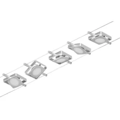 Vaijerivalaisinsetti Paulmann CorDuo RoundMac Basic, 3000K, 230/12V, 5 valaisinta, kromi