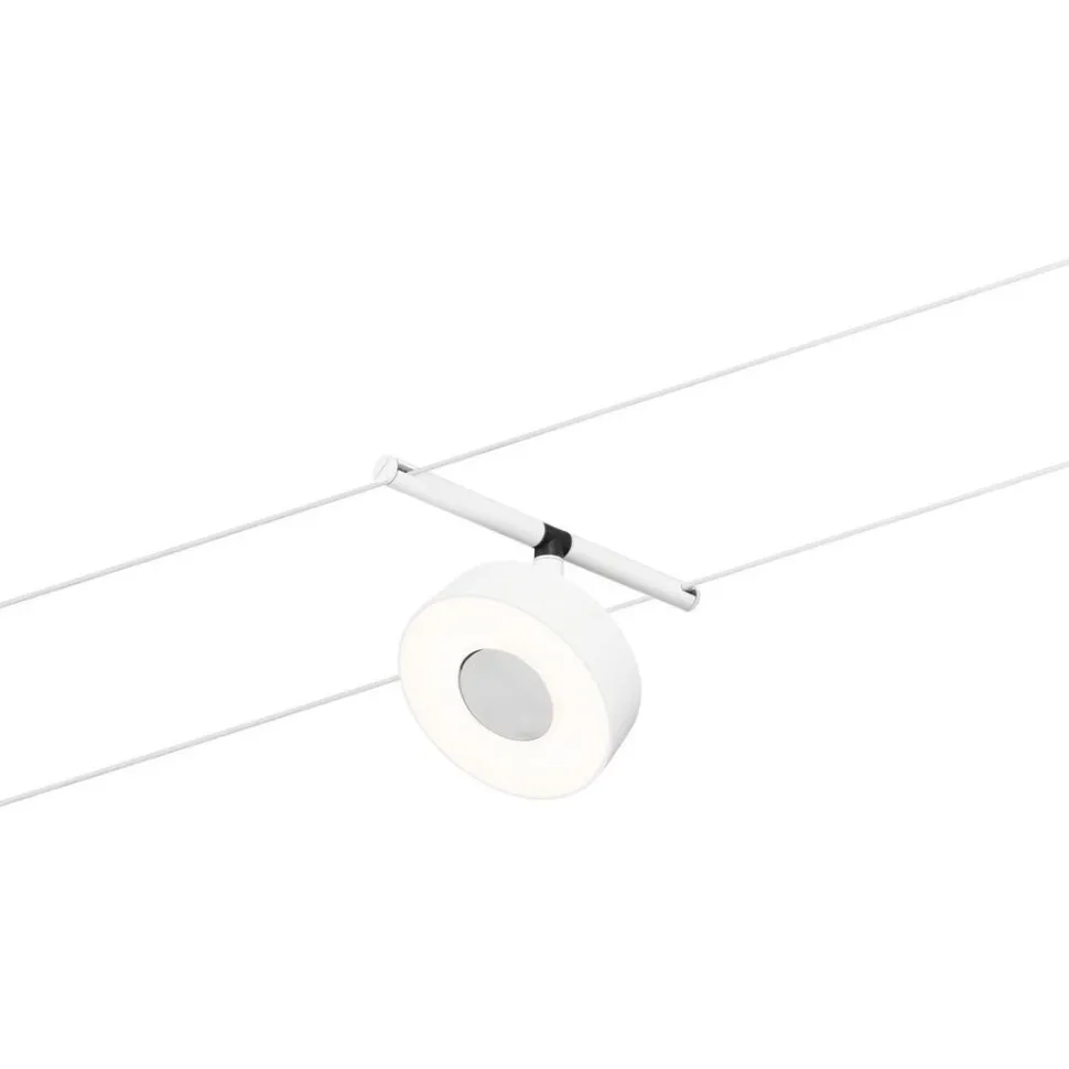 Vaijerivalaisinsetti Paulmann CorDuo Circle, 5x180lm, 5x5W, 3000K, 230/12V, mattavalkoinen