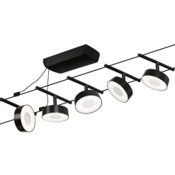 Vaijerivalaisinsetti Paulmann CorDuo Circle, 5x180lm, 5x5W, 3000K, 230/12V, mattavalkoinen
