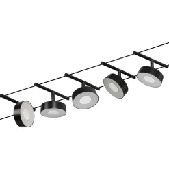 Vaijerivalaisinsetti Paulmann CorDuo Circle, 5x180lm, 5x5W, 3000K, 230/12V, mattavalkoinen