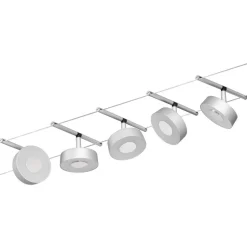 Vaijerivalaisinsetti Paulmann CorDuo Circle, 5x180lm, 5x5W, 3000K, 230/12V, mattavalkoinen