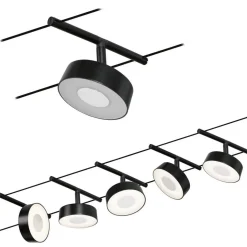 Vaijerivalaisinsetti Paulmann CorDuo Circle, 5x180lm, 5x5W, 3000K, 230/12V, mattavalkoinen
