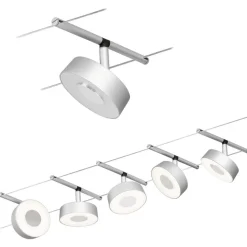 Vaijerivalaisinsetti Paulmann CorDuo Circle, 5x180lm, 5x5W, 3000K, 230/12V, mattavalkoinen
