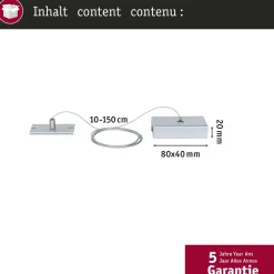 Valaisimen ripustuskaapeli Paulmann Linion 1.5m säädettävä signaalimusta