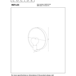 Valaisin ja peili Lucide Reflex Ø31cm, eri värejä
