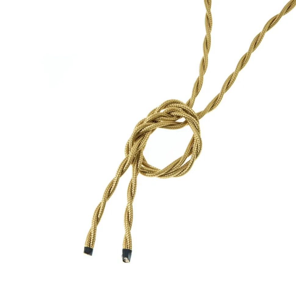 Valaisinjohto AGELUX 420-2X075T-WH-4, 4m, valkoinen punottu tekstiili, 2x0.75mm