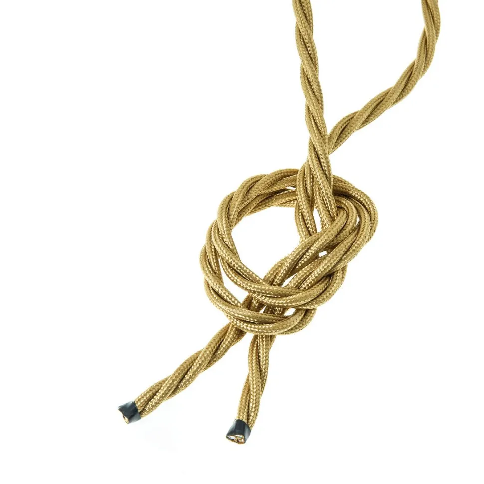 Valaisinjohto AGELUX 420-3X075T, punottu tekstiili, 3x0.75mm, eri värejä ja pituuksia