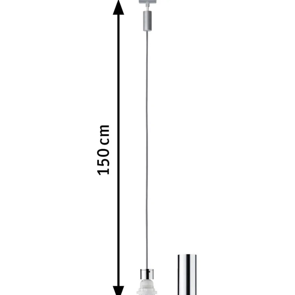 Valaisinjohtosarja kiskoon Paulmann URail 2Easy Basic E27 1500mm mattakromi
