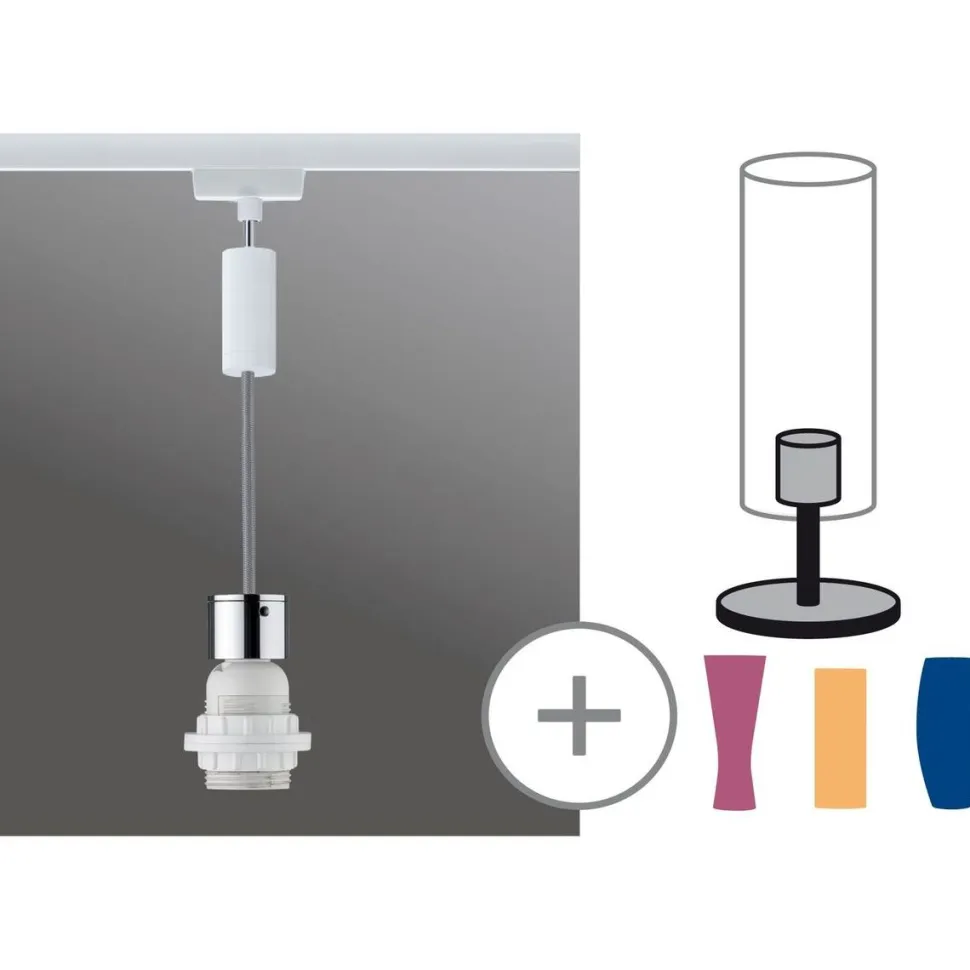 Valaisinjohtosarja kiskoon Paulmann URail 2Easy Basic E27 1300mm mattamusta