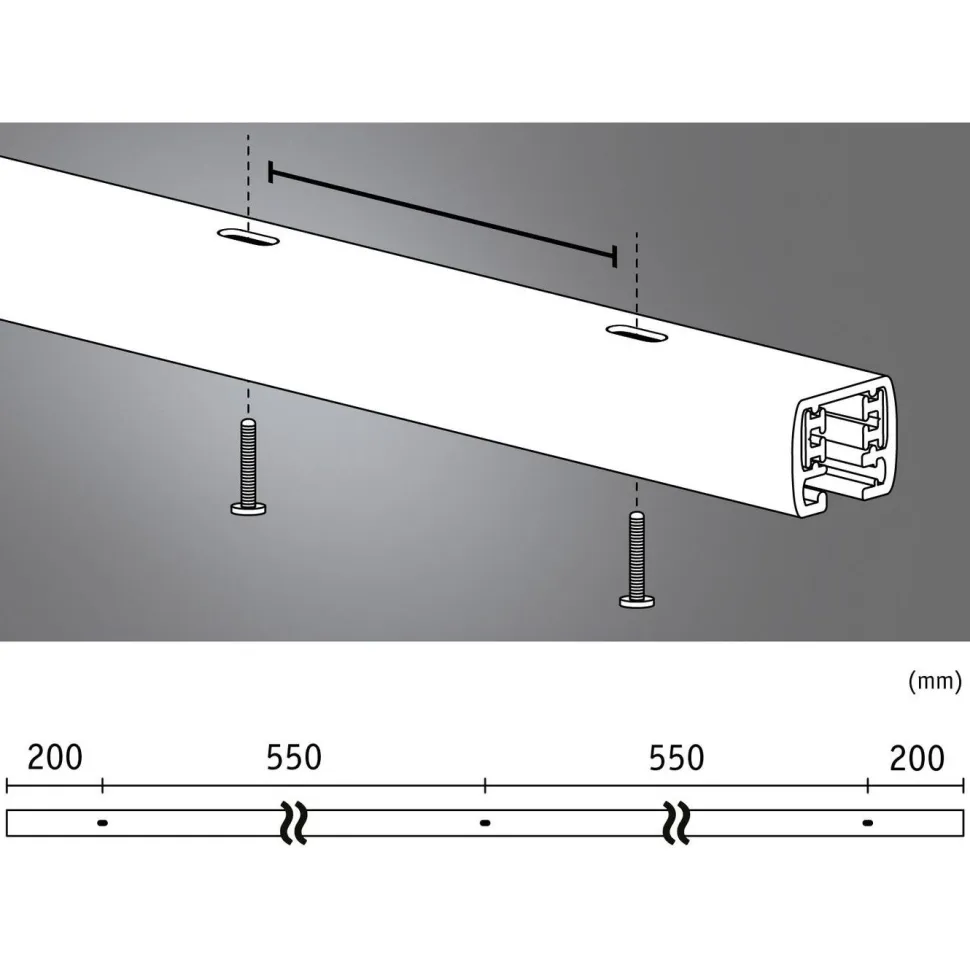 Valaisinkisko Paulmann URail 1.5m 230V mattamusta