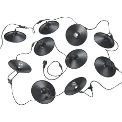 Valoketju Trio Chain 6.5m 10xE27 varjostimilla mattamusta