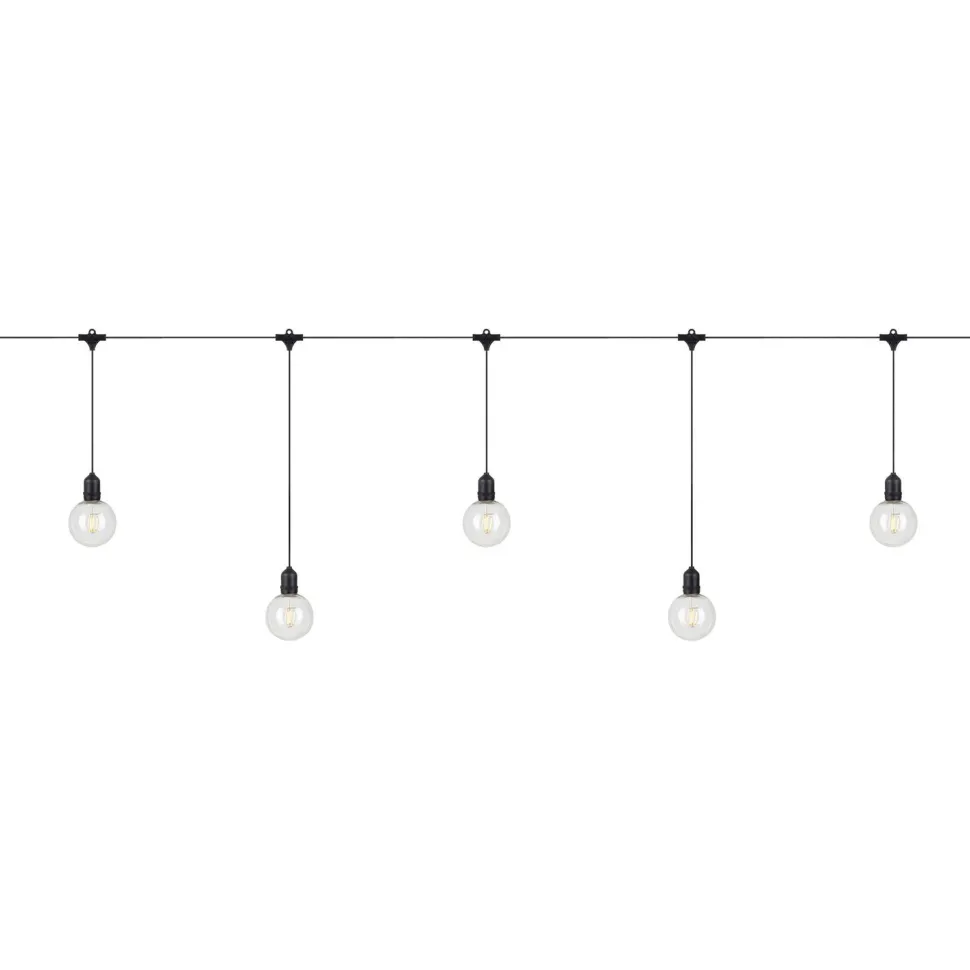 Valoketjun aloituspakkaus Markslöjd Garden 24 Deco 10 valoa musta/kirkas