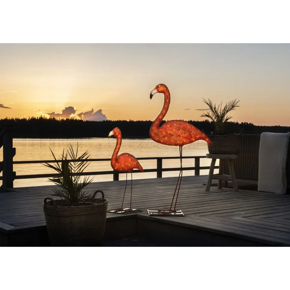 Valokoriste Konstsmide Flamingo, IP44, 48 x amber LED, 70cm