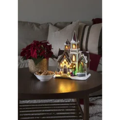 Valokoriste Konstsmide Kirkko, IP20, 11 x LED, musiikilla, USB/paristokäyttöinen