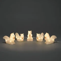 Valokoriste Konstsmide Oravat, IP44, 5-osainen, 40 x LED, 12/8cm