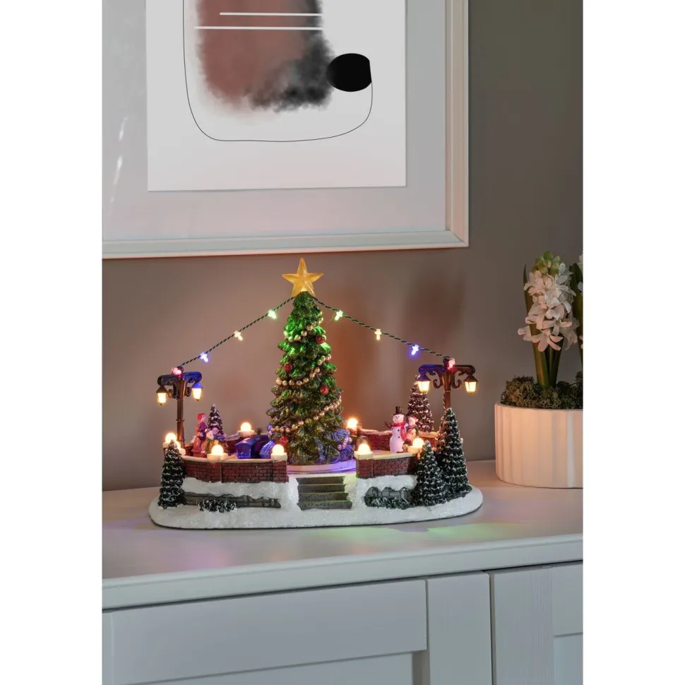 Valokoriste Konstsmide Puisto, IP20, 23 x LED, musiikilla, USB/paristokäyttöinen