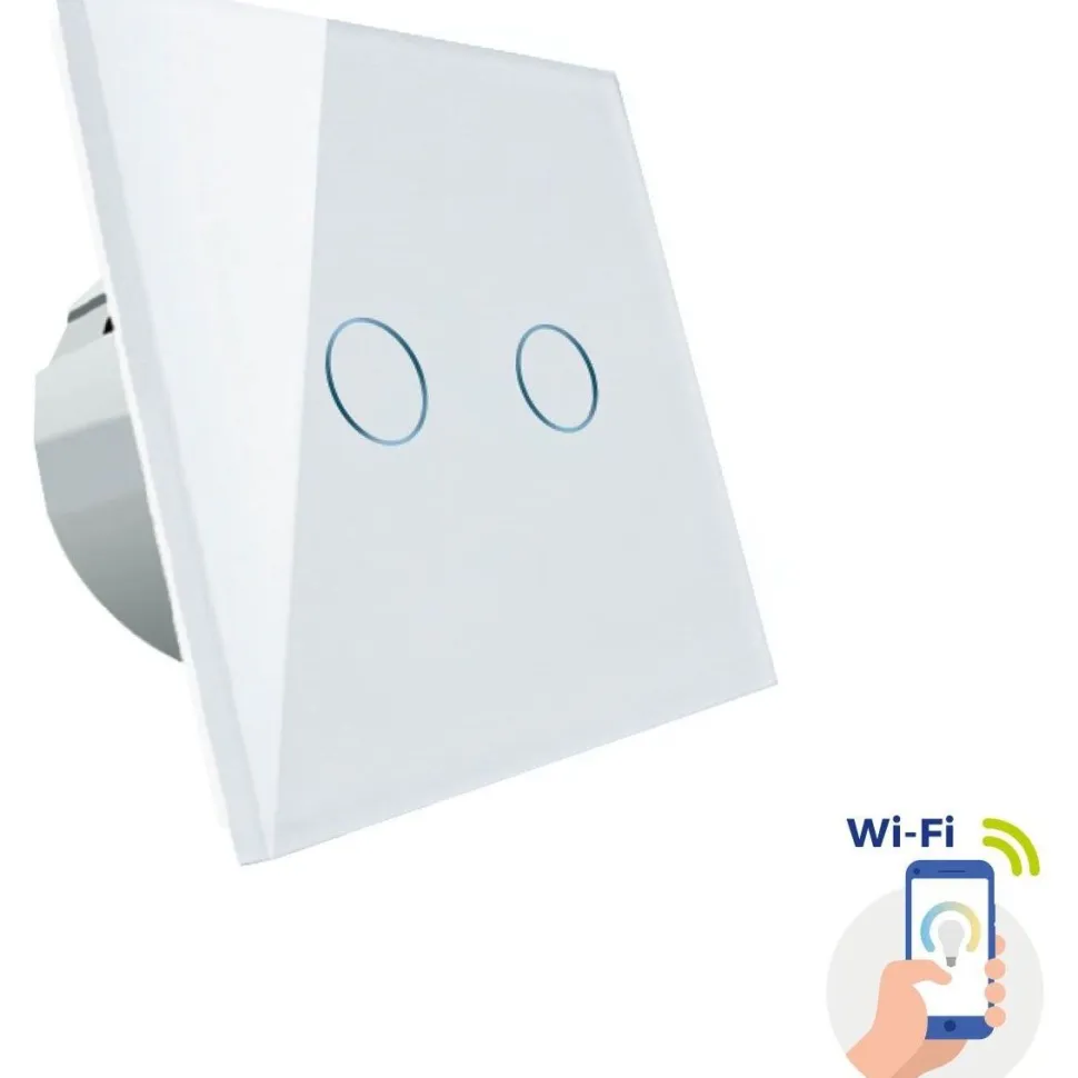Valokytkin Spectrum Smart Wi-Fi kaksialueinen, valkoinen