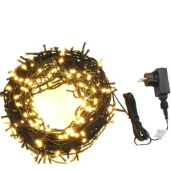 Valonauha, 600 LED-valoa, 60 m, 8 valoefektiä IP44, lämmin valkoinen