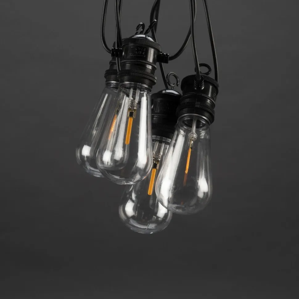 Valosarja pisaraefektillä Konstsmide, 4.5m, ulko- ja sisäkäyttöön, 10 x amber LED