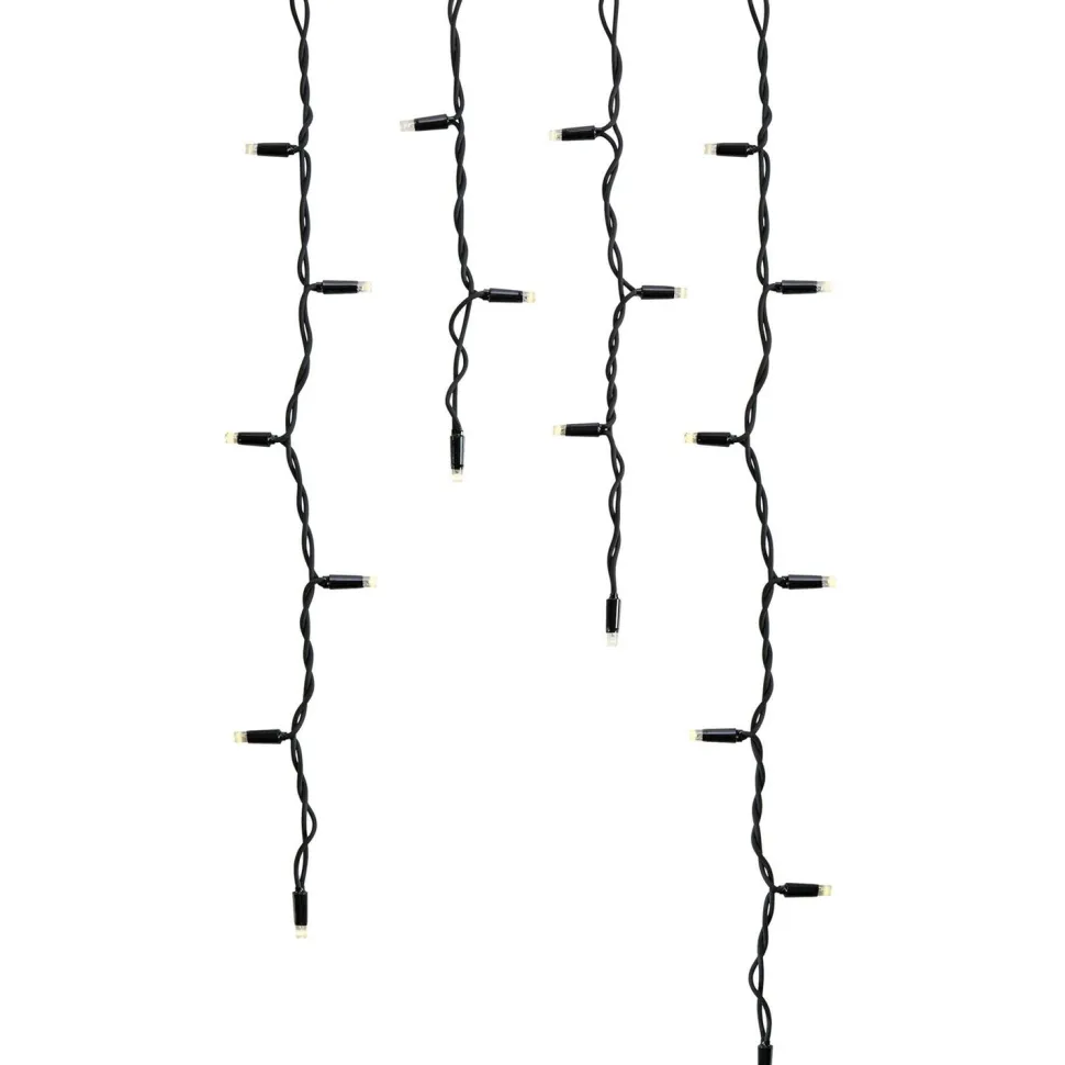 Valoverho Markslöjd Chrissline, 100 kylmän valkoista valoa, 2x0.7m musta