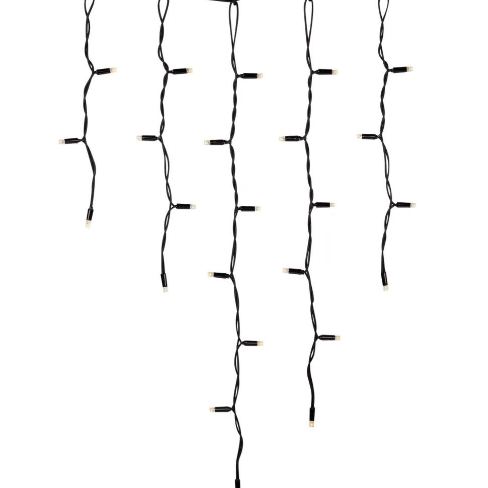 Valoverho Markslöjd Chrissline, 100 lämpimänvalkoista valoa, 2x0.6m, musta