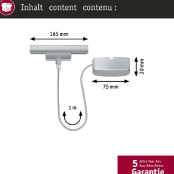 Virtakaapeli Paulmann URail Zigbee 3.0, 1m, max. 100W, valkoinen
