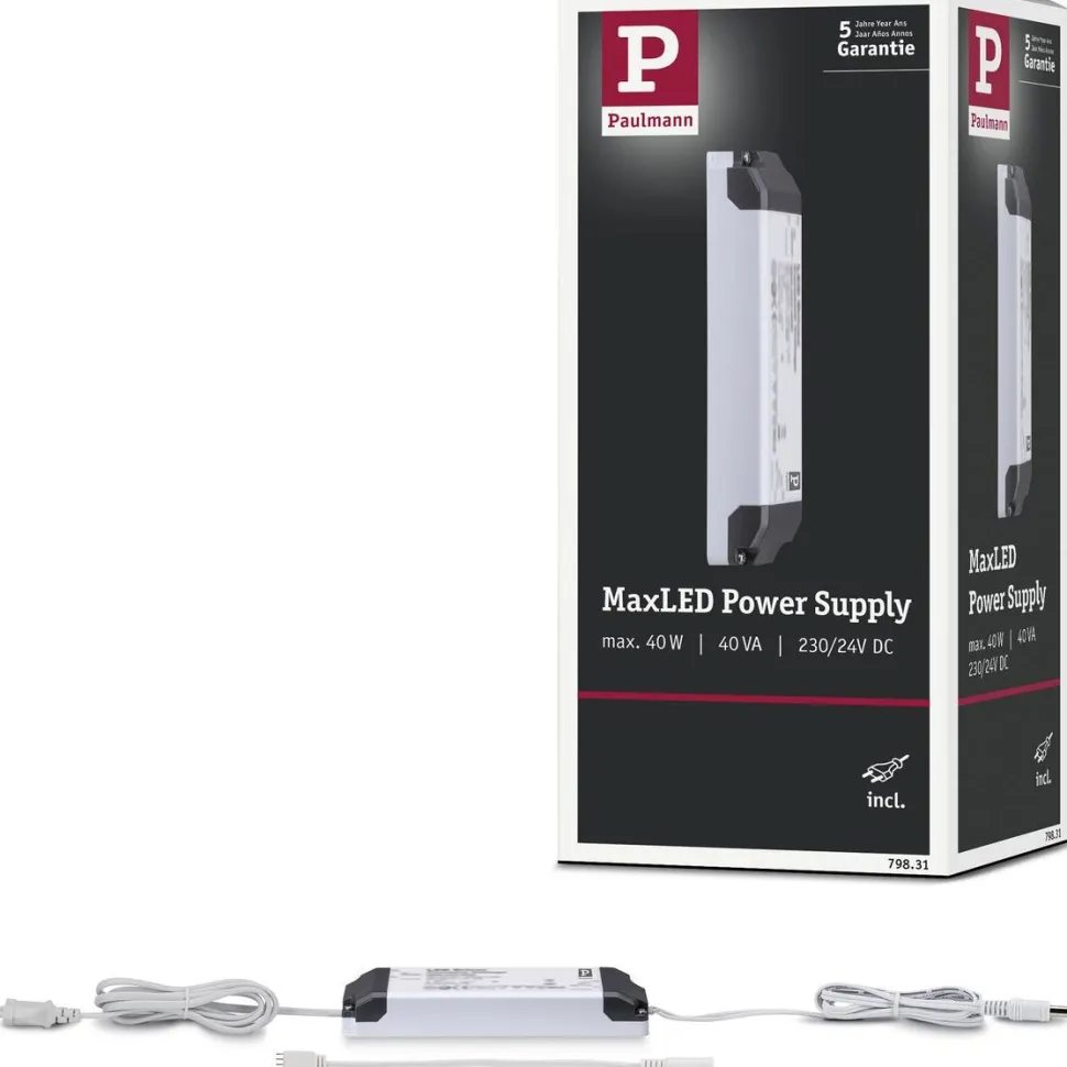 Virtalähde Paulmann MaxLED, 230/24V, 40VA, valkoinen